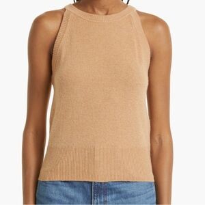 Imperfect 100% cashmere Veronica Beard sleeveless tank top size medium camel tan